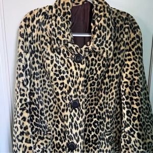 Vintage women’s leopard pea coat